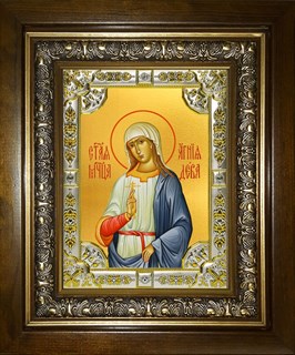 Икона Агния Римская дева мученица, в киоте 24х30 см 29791