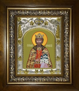 Икона Владимир Новгородский, Благоверный князь, в киоте 20х24 см 29850