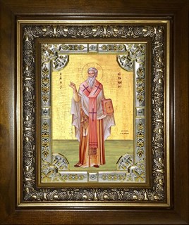 Икона Ириней Лионский священномученик, в киоте 24х30 см 29865