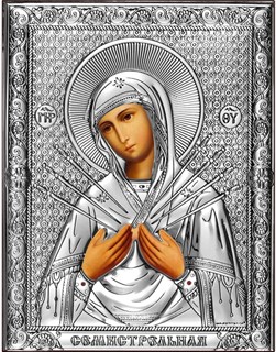 Икона Семистрельная Божия Матерь, 14х18 см 29868