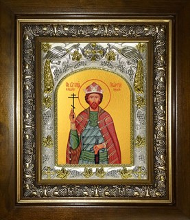 Икона Георгий (Юрий) Всеволодович, Владимирский, благоверный князь, в киоте 20х24 см 29876