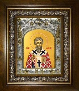 Икона Роман Сладкопевец преподобный, в киоте 20х24 см 29887