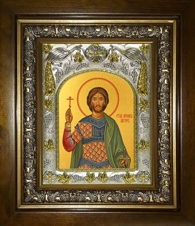 Икона Виктор Никомидийский, в киоте 20х24 см 29892