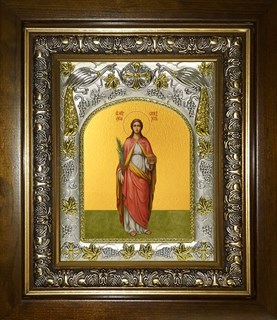 Икона Лукия Сиракузская, мученица , в киоте 20х24 см 29928