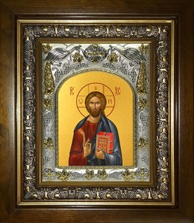 Икона Господь Вседержитель, в киоте 20х24 см 29965