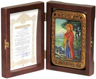 {{photo.Alt || photo.Description || 'Настольная икона Святая праматерь Ева на дубе 10х15 см.'}}