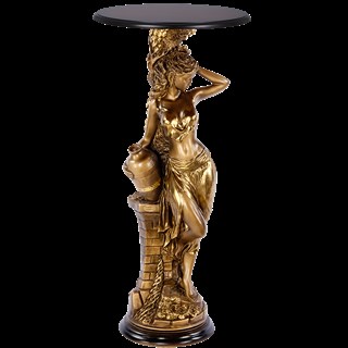 Подставка декоративная Девушка с кувшином №450 Бронза Орех Оберджин Bo13055_4536;Bo11486_4536