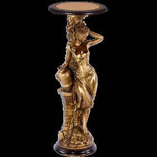 Подставка декоративная Девушка с кувшином Бронза Орех Песочный Bo13055_4544;Bo11481_4544