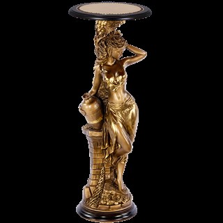 Подставка декоративная Девушка с кувшином Бронза Орех Беж Bo13055_4543;Bo11481_4543