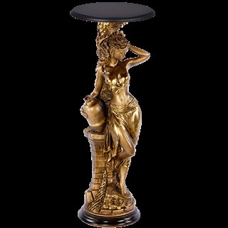 Подставка декоративная Девушка с кувшином Бронза Орех Молд Bo13055_4547;Bo11481_4547