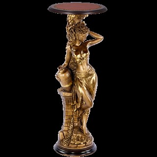 Подставка декоративная Девушка с кувшином Бронза Орех Терракот Bo13055_4545;Bo11481_4545