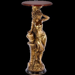 Подставка декоративная Девушка с кувшином №400 Бронза Орех Bo13055_4553;Bo11484_4553