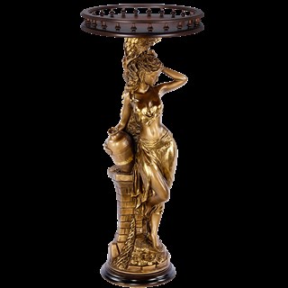 Подставка декоративная Девушка с кувшином №450/2 Бронза Орех Bo13055_4555;Bo11487_4555