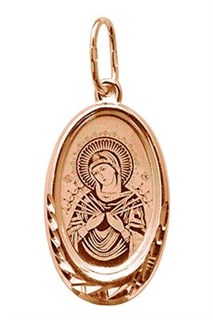 {{photo.Alt || photo.Description || 'Образок позолоченный (красн.) Семистрельная Божья Матерь 1.29 гр.'}}