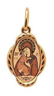 {{photo.Alt || photo.Description || 'Образок позолоченный (красн.) Владимирская Божья Матерь 1.01 гр.'}}