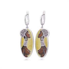 Серебряные серьги «Кения», желтые Fil31.255-475