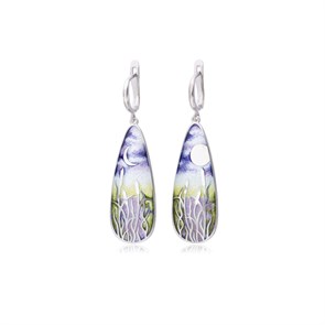 Серебряные серьги «Лунная дорожка», фиолетовые Fil31.270-477