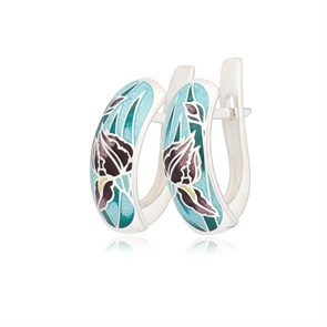 {{photo.Alt || photo.Description || 'Серьги с английским замком из серебра «Ирисы», морская волна'}}