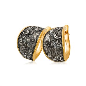 {{photo.Alt || photo.Description || 'Серьги с английским замком «Жостово», серебро, золочение, чернение'}}