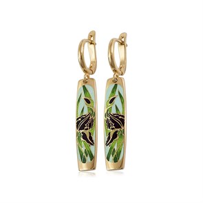 {{photo.Alt || photo.Description || 'Серьги-подвески серебряные «Ирисы» (золочение), зеленые'}}