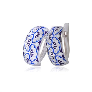 {{photo.Alt || photo.Description || 'Серьги с английским замком «Сады Семирамиды» (малые), синие'}}