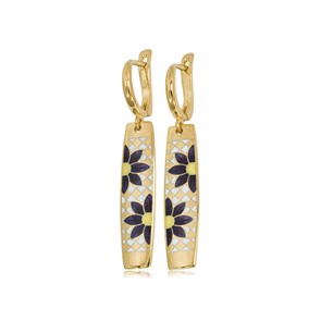 {{photo.Alt || photo.Description || 'Серьги-подвески из серебра «Ромашки» (золочение), фиолетовые'}}