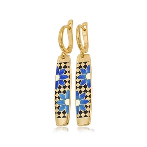 {{photo.Alt || photo.Description || 'Серьги-подвески из серебра «Ромашки» (золочение), голубые'}}