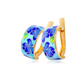 {{photo.Alt || photo.Description || 'Серьги-полукольца из серебра «Клематис» (золочение), сине-голубые'}}