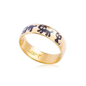 {{photo.Alt || photo.Description || 'Кольцо из серебра «Забавные котята» (золочение), черное'}}