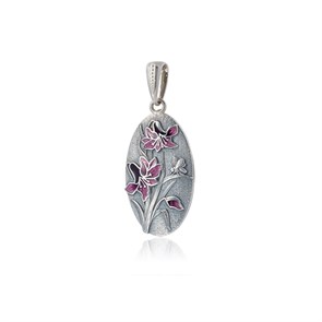 {{photo.Alt || photo.Description || 'Серебряная подвеска «Лилия», фиолетовая'}}