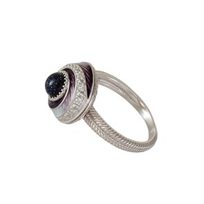 {{photo.Alt || photo.Description || 'Перстень-спинер серебряный «Спираль», фиолетовый с фианитами'}}