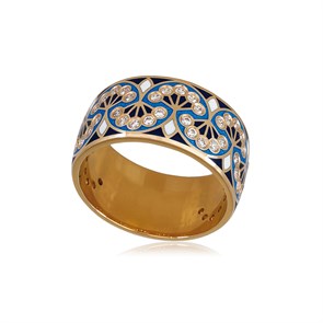 {{photo.Alt || photo.Description || 'Кольцо из серебра «Сады Семирамиды» (золочение), синее с фианитами'}}