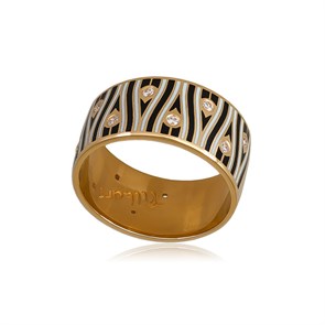 {{photo.Alt || photo.Description || 'Кольцо из серебра «Модерн. Перо павлина» (золочение), черно-белая с фианитами'}}