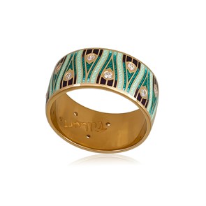 {{photo.Alt || photo.Description || 'Кольцо из серебра «Модерн. Перо павлина» (золочение), зеленое с фианитами'}}