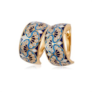 {{photo.Alt || photo.Description || 'Серьги-полукольца «Сады Семирамиды» (золочение), синие'}}