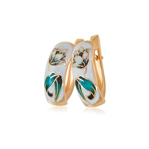 {{photo.Alt || photo.Description || 'Серьги с английским замком «Тюльпаны» (золочение), дымчатые'}}