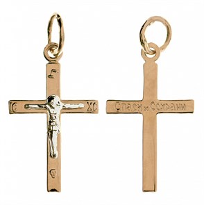 Крест золотой, с корундами, Православие, 0.80 гр. ПР.К.000092