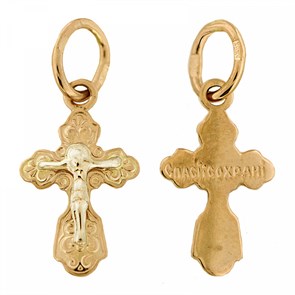 Крест золотой, с корундами, 0.69 гр. ПР.К.000096