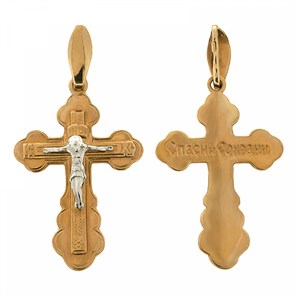 Крест золотой, с корундами, 1.62 гр. ПР.К.000116