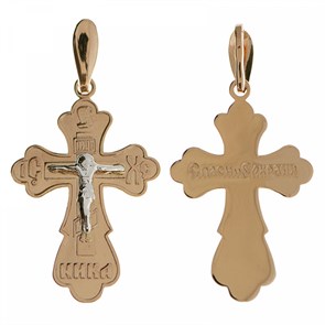 Крест золотой, с корундами, Православие, 1.74 гр. ПР.К.000119