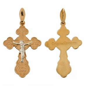 Крест золотой, с корундами, Православие, 1.99 гр. ПР.К.000126