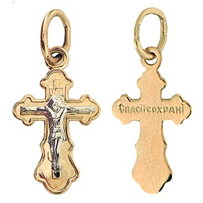 Крест золотой, с корундами, 0.84 гр. ПР.К.000127