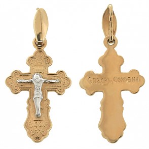 Крест золотой, с корундами, 1.24 гр. ПР.К.000128