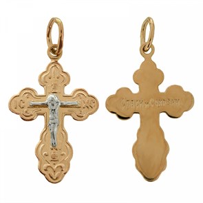 Крест золотой, с корундами, Православие, 1.47 гр. ПР.К.000130