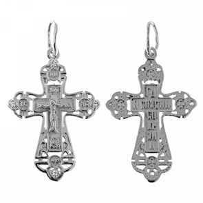 Крест серебрянный, с корундами, Царь Славы, 1.85 гр. ПР.К.000221