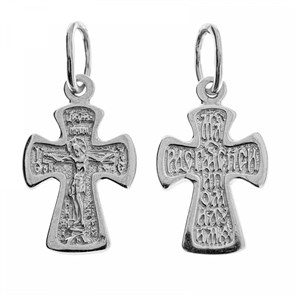 Крест серебрянный, с корундами, Царь Славы, 0.99 гр. ПР.К.000248