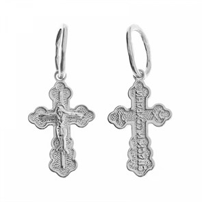 Крест серебрянный, с корундами, Царь Славы, 0.50 гр. ПР.К.000262
