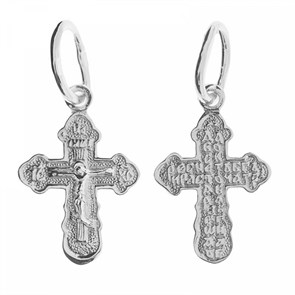 Крест серебрянный, с корундами, Царь Славы, 0.40 гр. ПР.К.000269