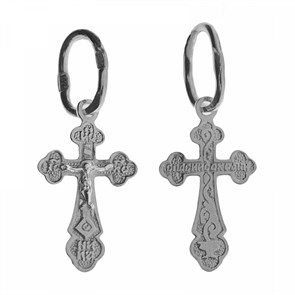 Крест серебрянный, с корундами, Царь Славы, 0.26 гр. ПР.К.000270