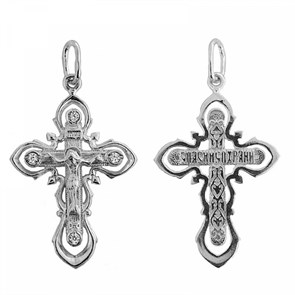 Крест серебрянный, с корундами, Царь Славы, 1.54 гр. ПР.К.000278